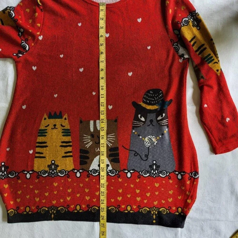 Fun cat sweater - medium - Picture 5 of 6